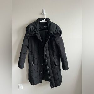Black long puffer coat